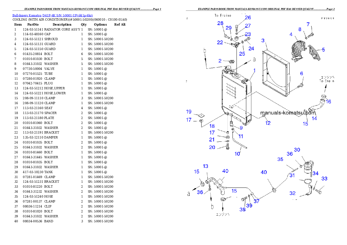 Protected: D41P-6K S/N 50001-UP Partsbook