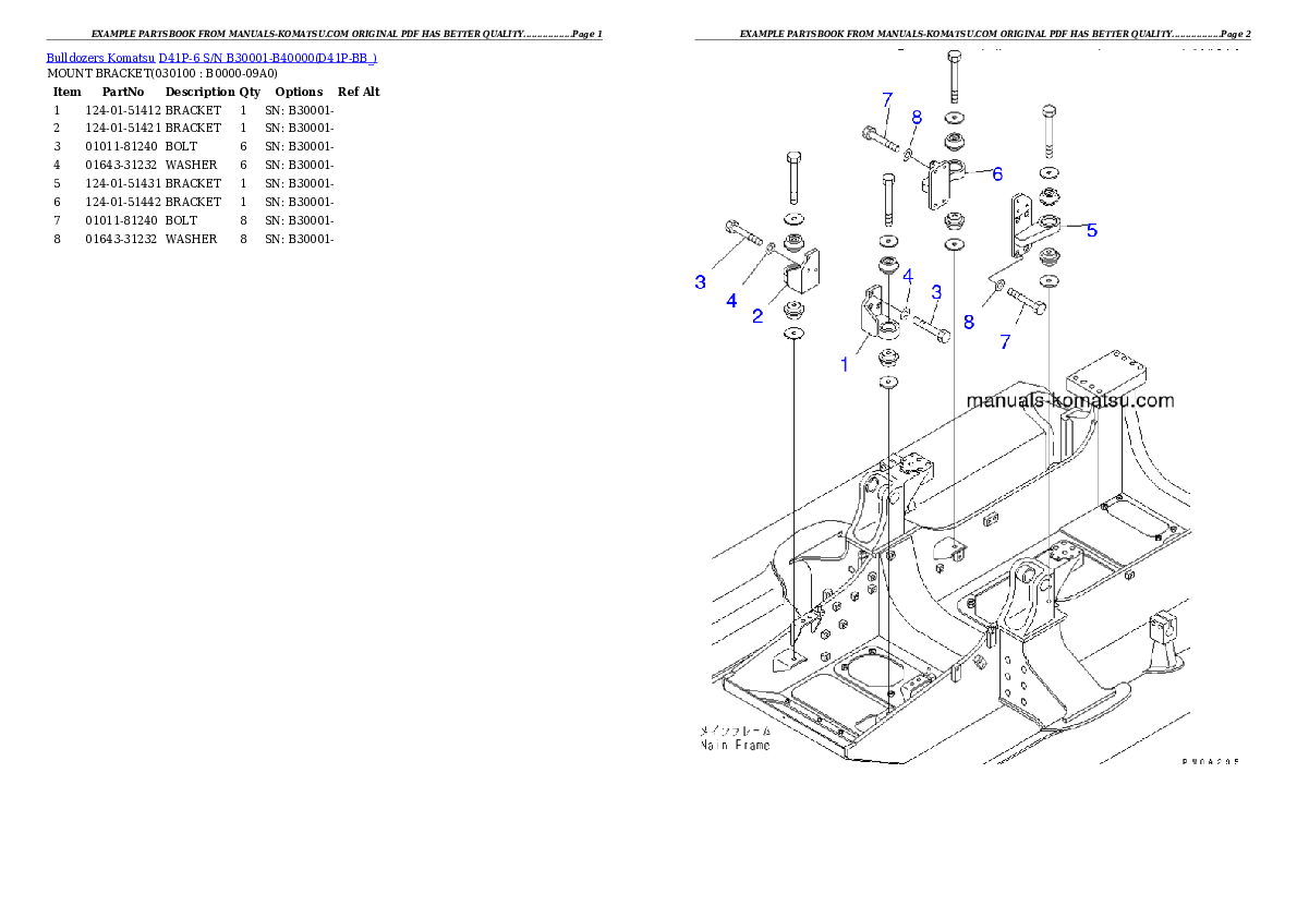 Protected: D41P-6 S/N B30001-B40000 Partsbook