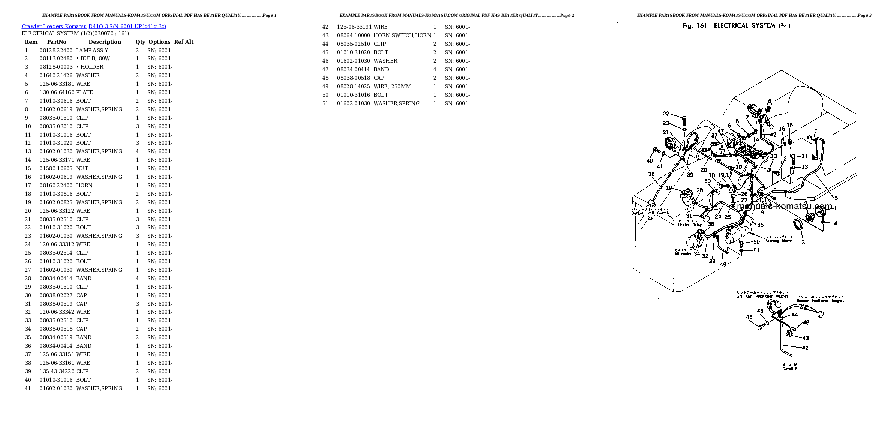 Protected: D41Q-3 S/N 6001-UP Partsbook