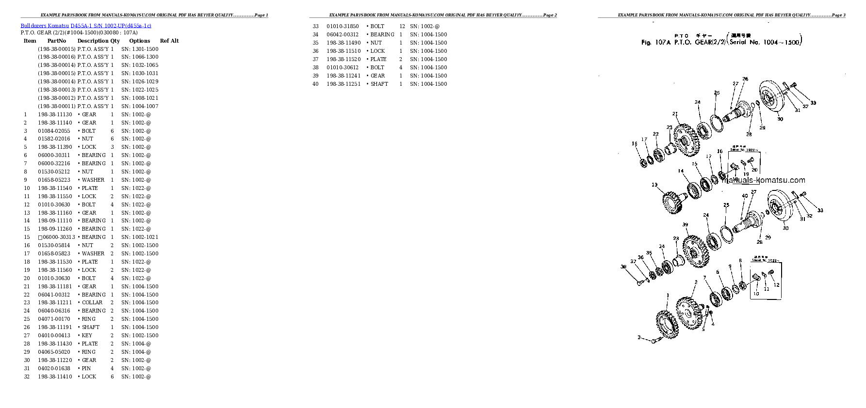 Protected: D455A-1 S/N 1002-UP Partsbook