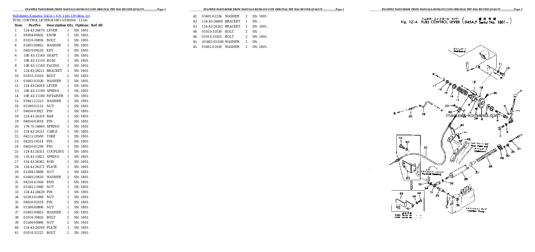 Protected: D45A-1 S/N 1501-UP Partsbook