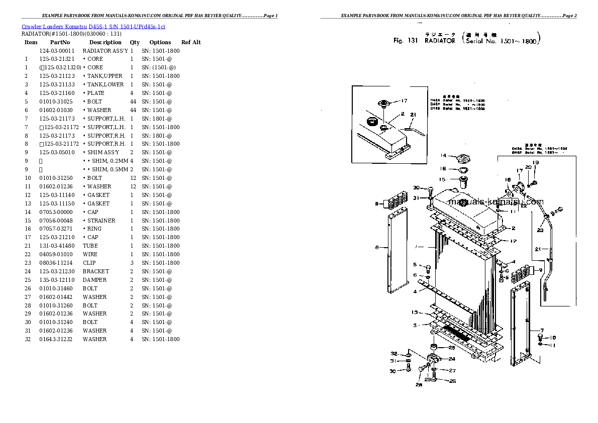 Protected: D45S-1 S/N 1501-UP Partsbook