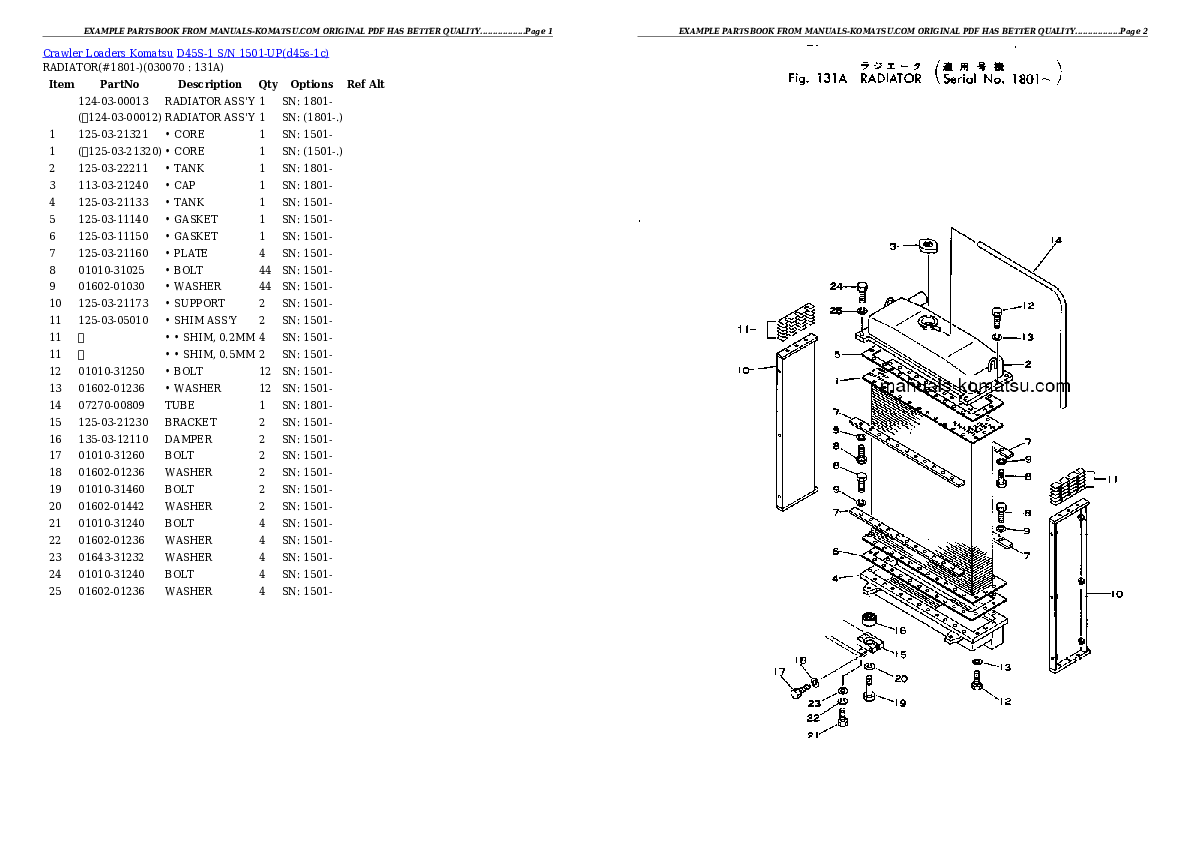 Protected: D45S-1 S/N 1501-UP Partsbook