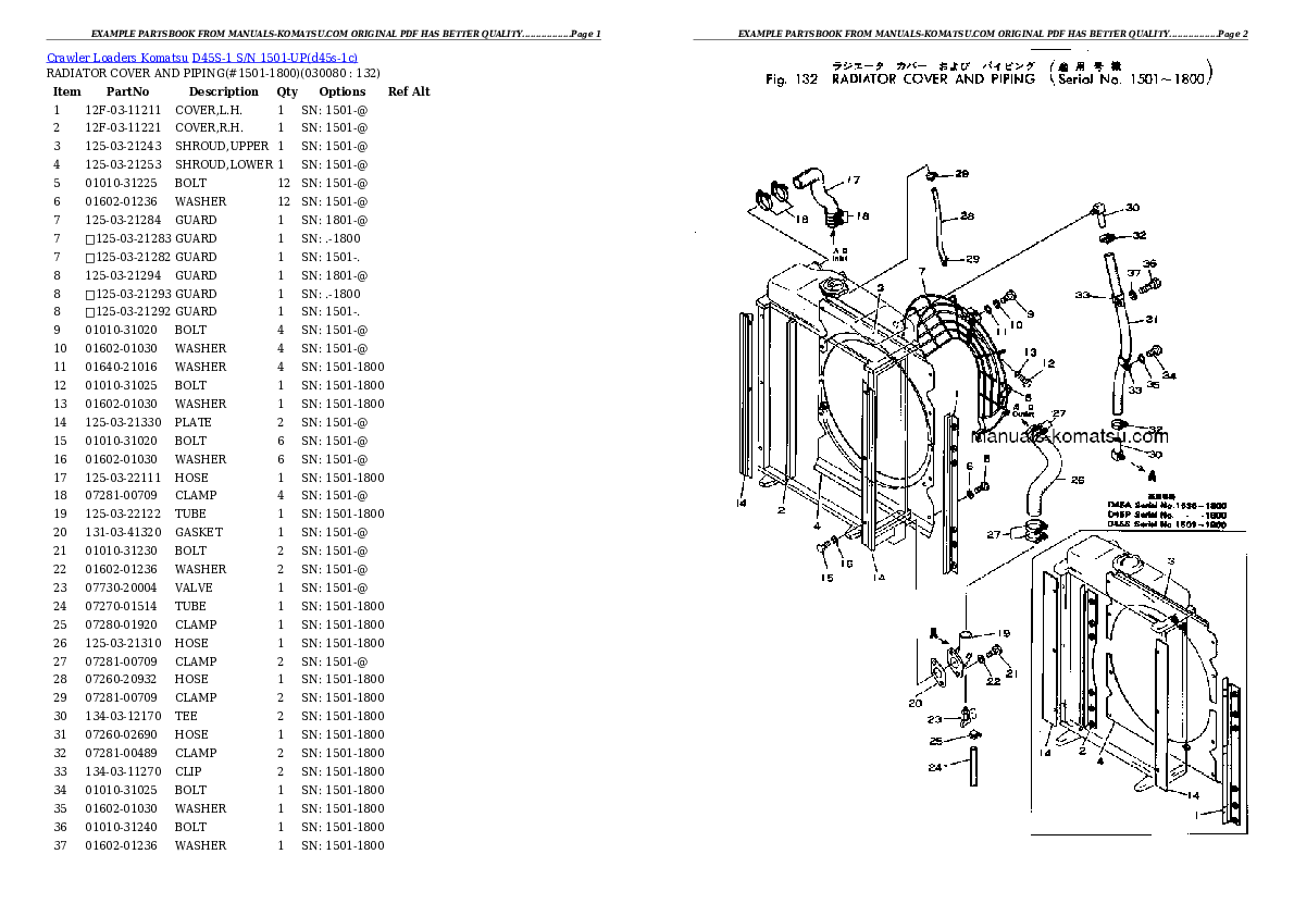 Protected: D45S-1 S/N 1501-UP Partsbook