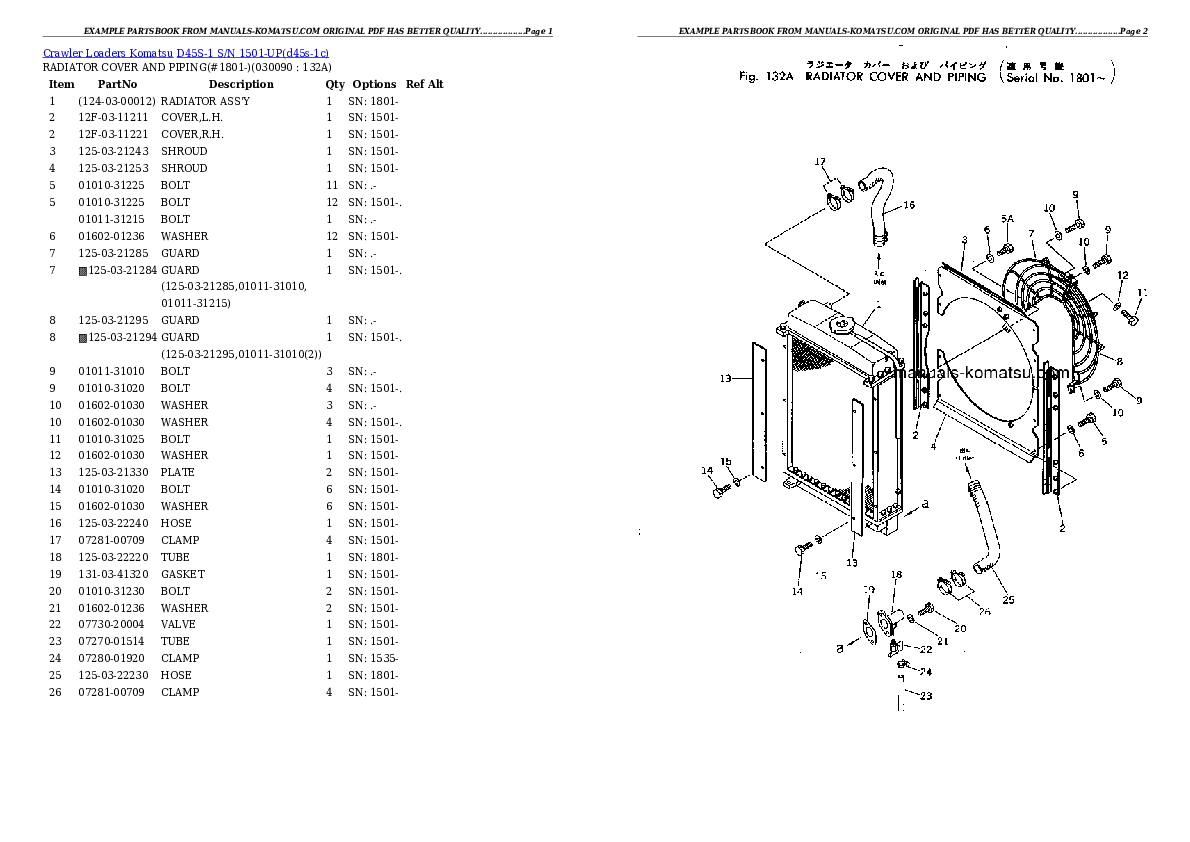 Protected: D45S-1 S/N 1501-UP Partsbook