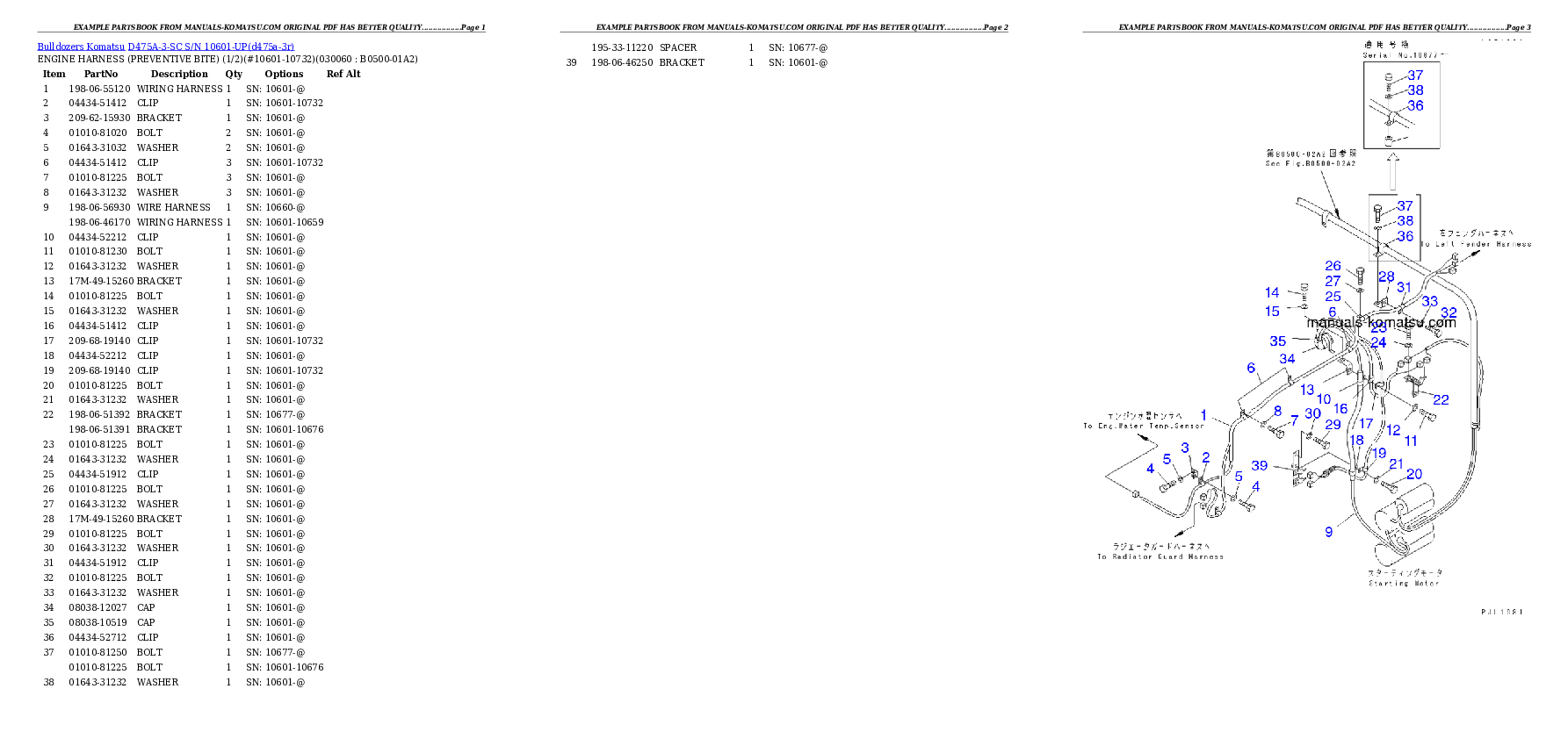 Protected: D475A-3-SC S/N 10601-UP Partsbook