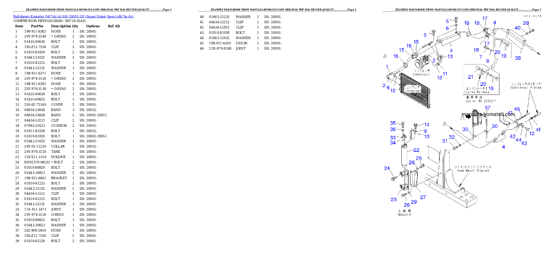 Protected: D475A-5A S/N 20001-UP (Super Dozer Spec.) Partsbook