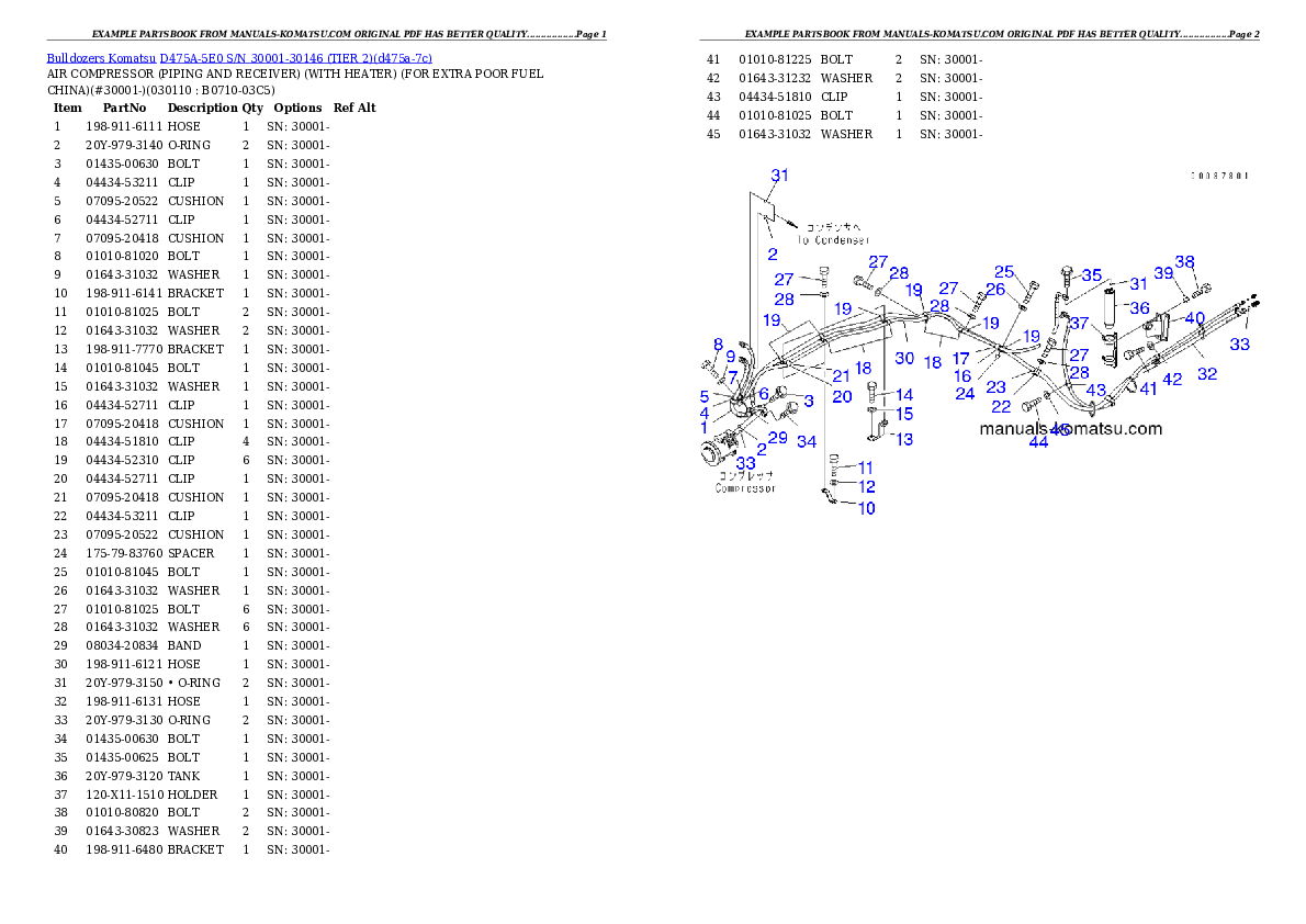 Protected: D475A-5E0 S/N 30001-30146 (TIER 2) Partsbook
