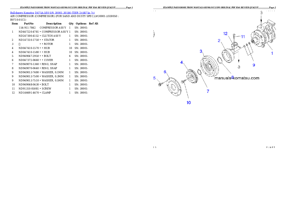 Protected: D475A-5E0 S/N 30001-30146 (TIER 2) Partsbook