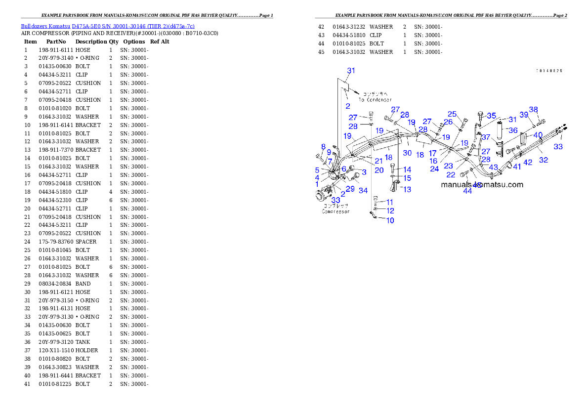 Protected: D475A-5E0 S/N 30001-30146 (TIER 2) Partsbook
