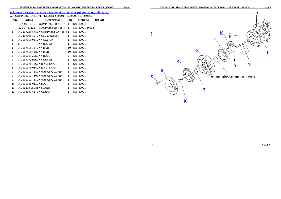 Protected: D475A-5E0 S/N 30001-30146 (Mining spec., TIER2) Partsbook