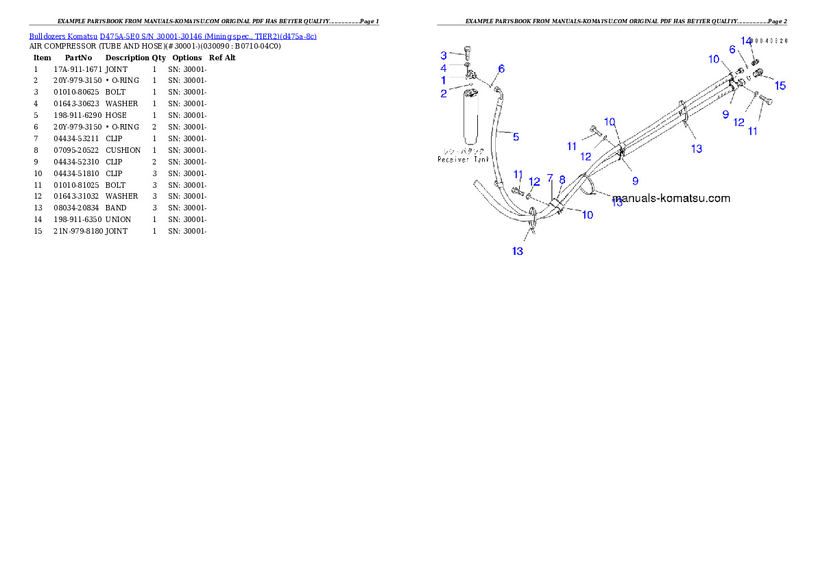 Protected: D475A-5E0 S/N 30001-30146 (Mining spec., TIER2) Partsbook