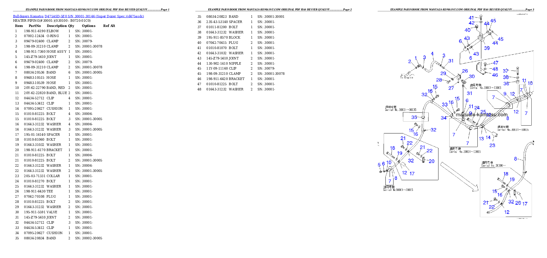 Protected: D475ASD-5E0 S/N 30001-30146 (Super Dozer Spec.) Partsbook