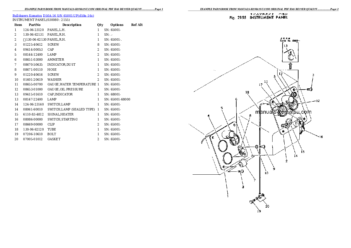 Protected: D50A-16 S/N 65001-UP Partsbook