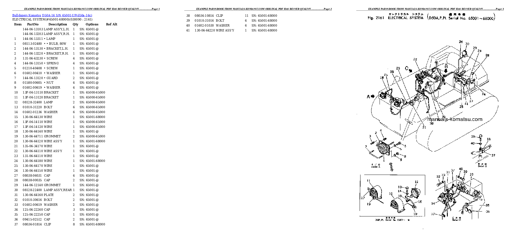 Protected: D50A-16 S/N 65001-UP Partsbook