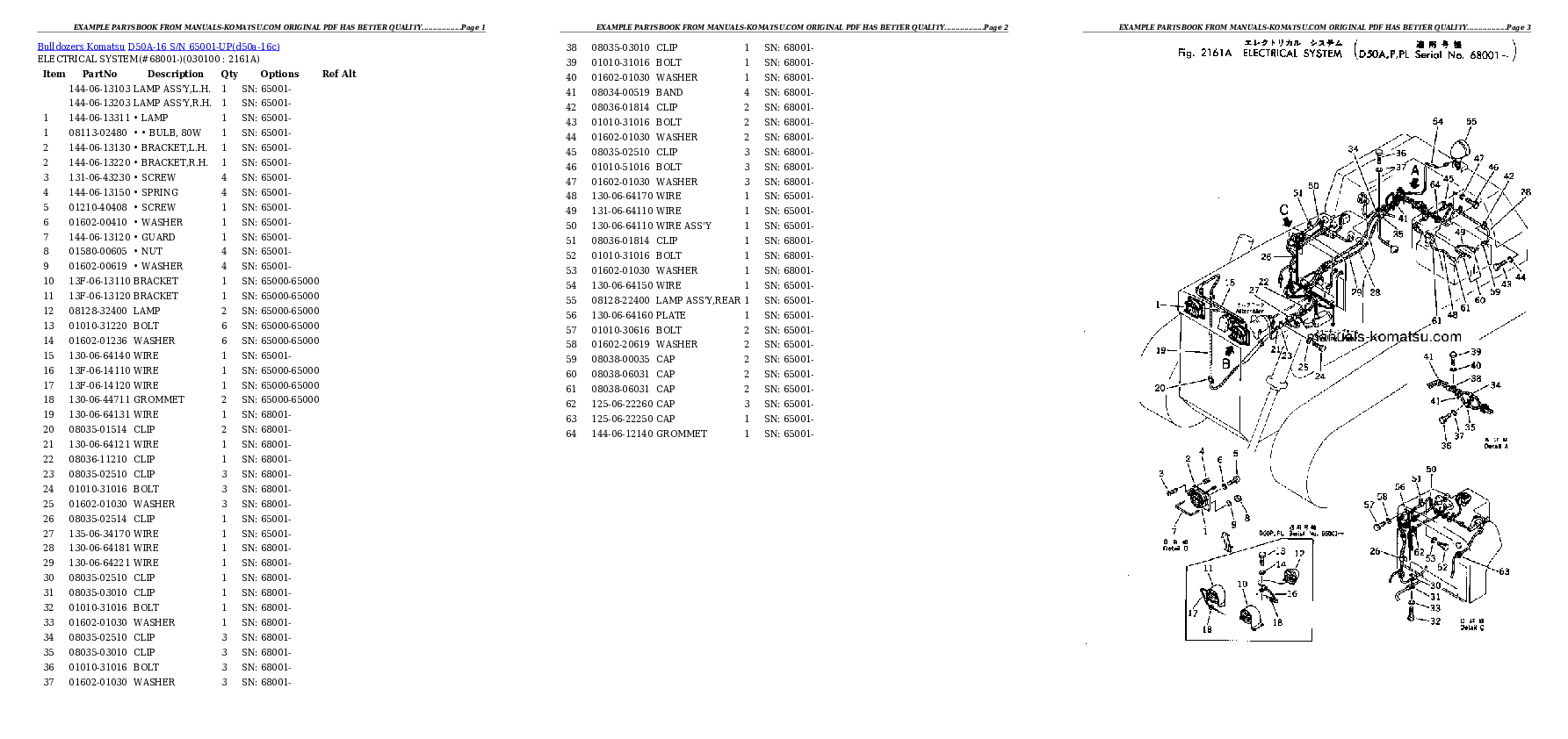 Protected: D50A-16 S/N 65001-UP Partsbook