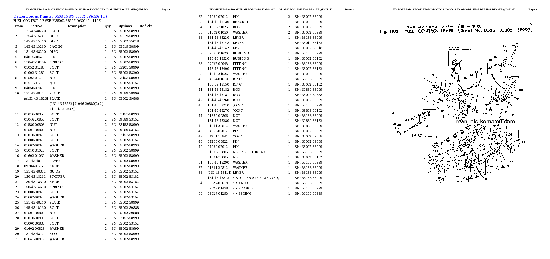 Protected: D50S-15 S/N 35002-UP Partsbook
