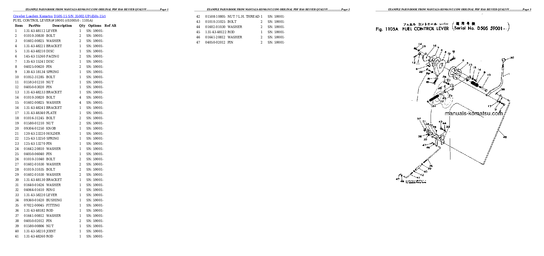 Protected: D50S-15 S/N 35002-UP Partsbook