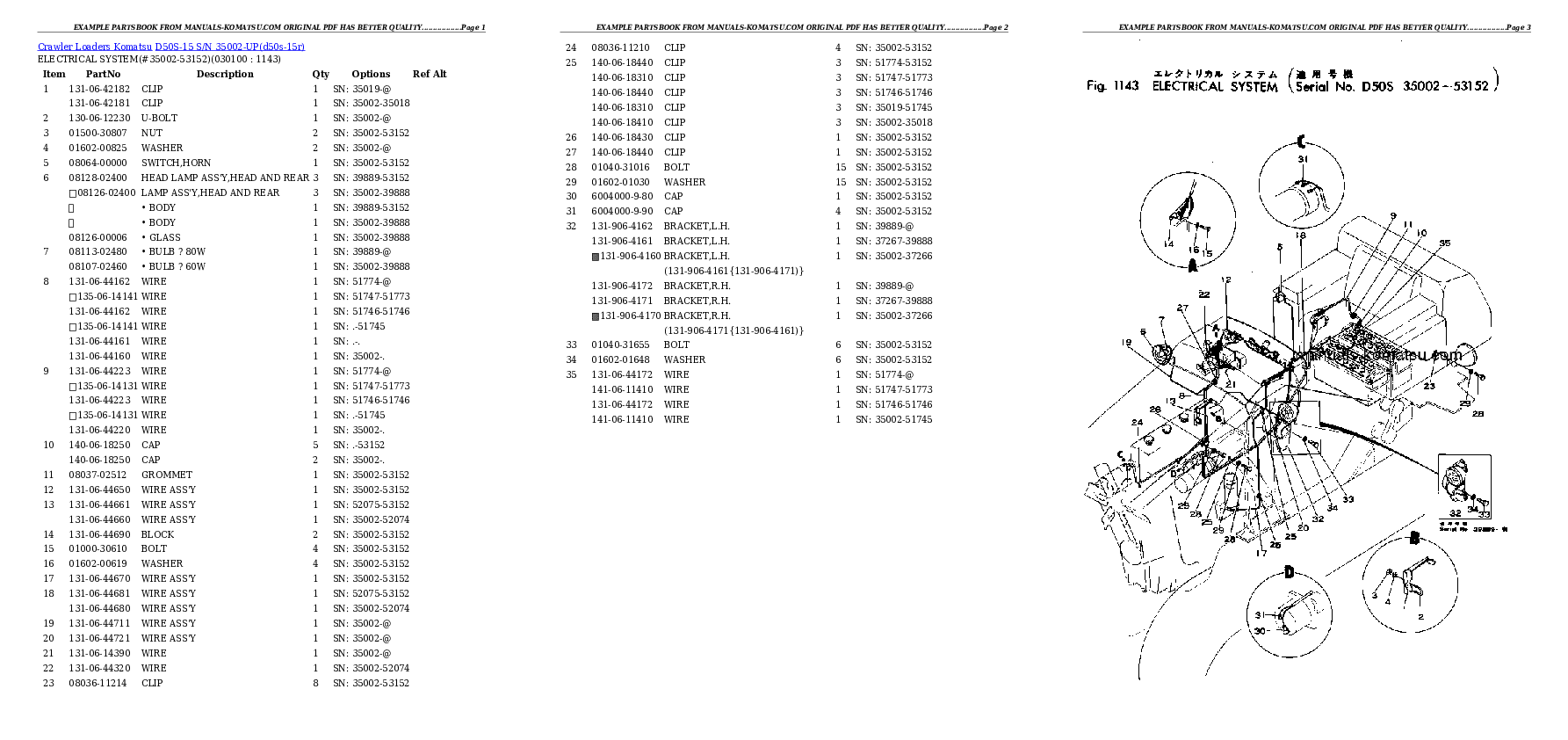 Protected: D50S-15 S/N 35002-UP Partsbook