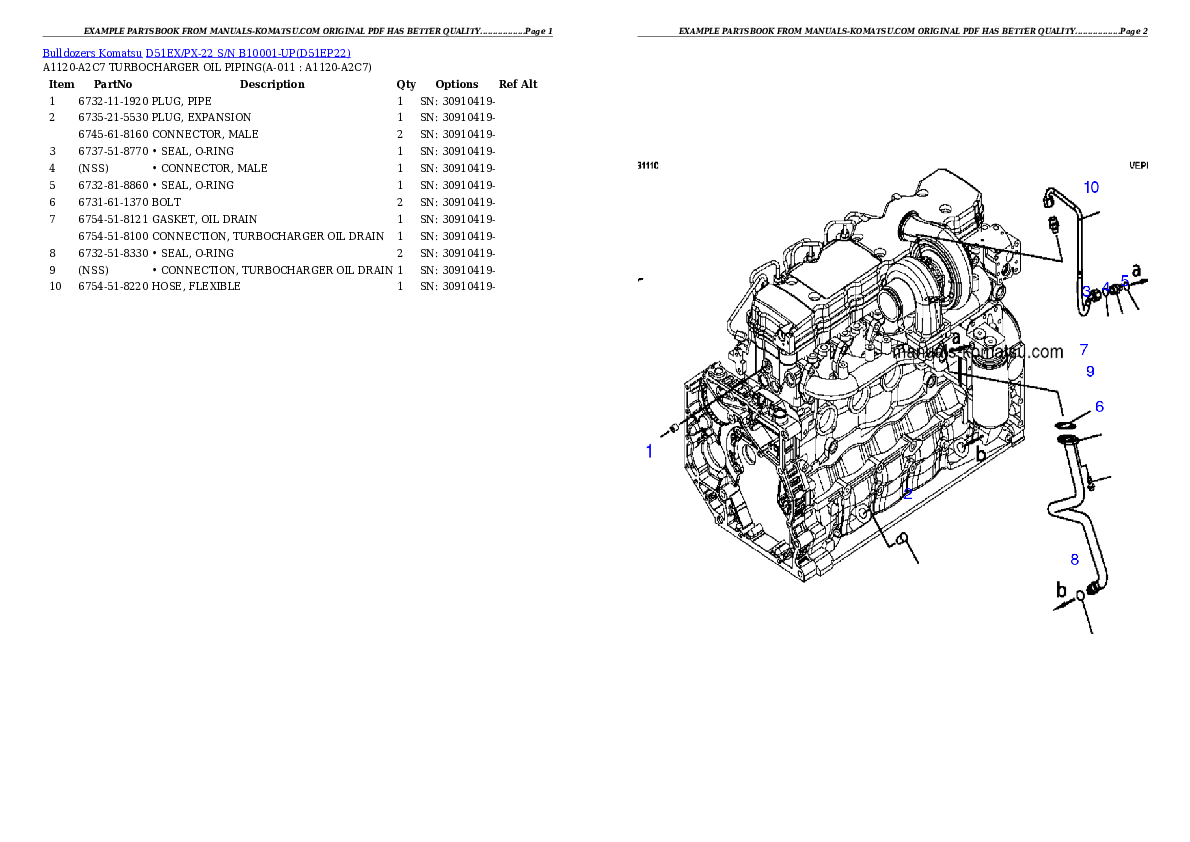 Protected: D51EX/PX-22 S/N B10001-UP Partsbook