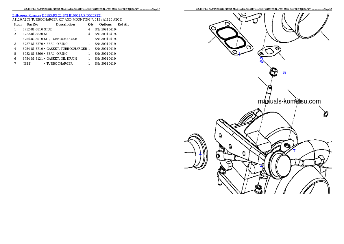 Protected: D51EX/PX-22 S/N B10001-UP Partsbook