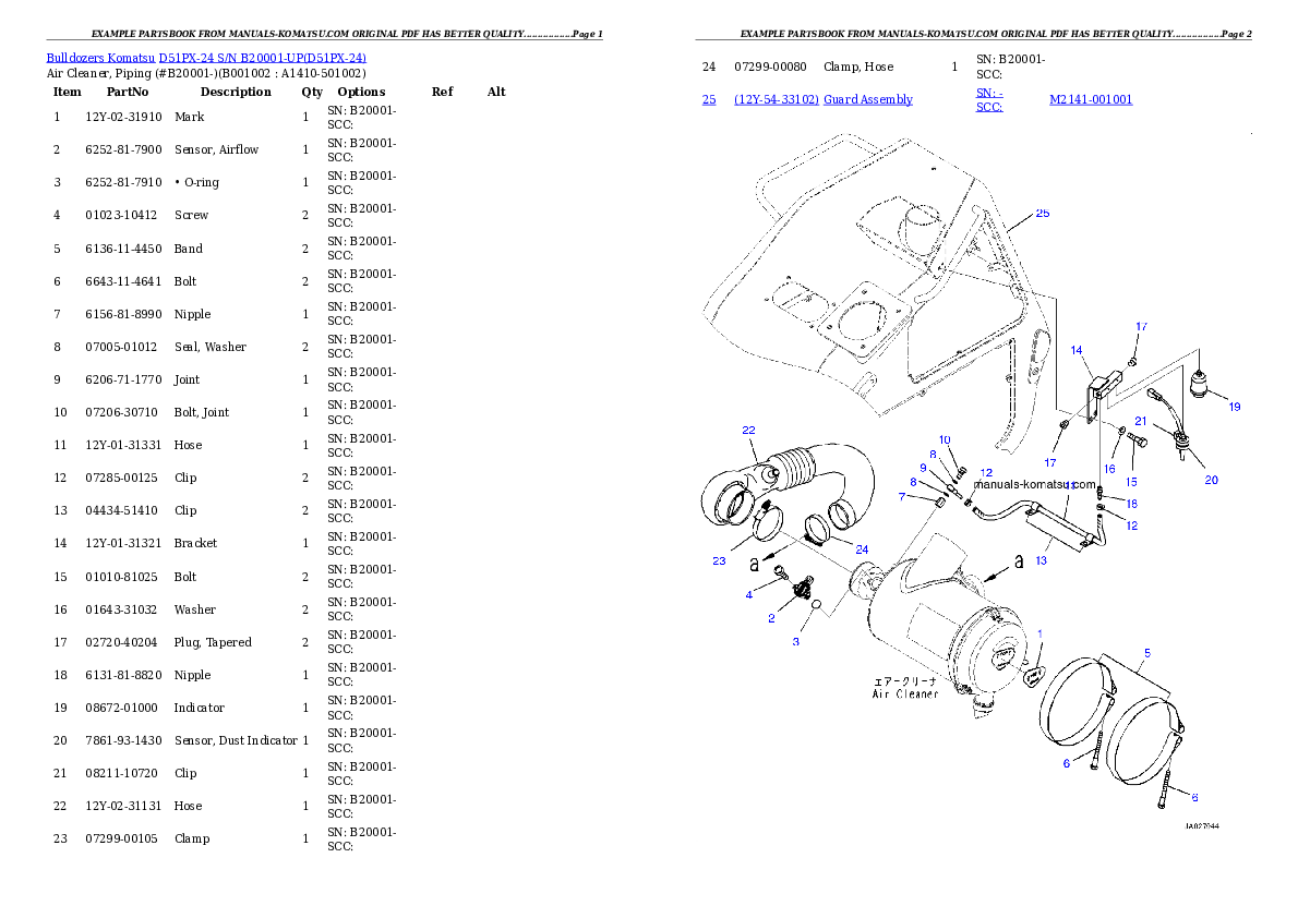 Protected: D51PX-24 S/N B20001-UP Partsbook