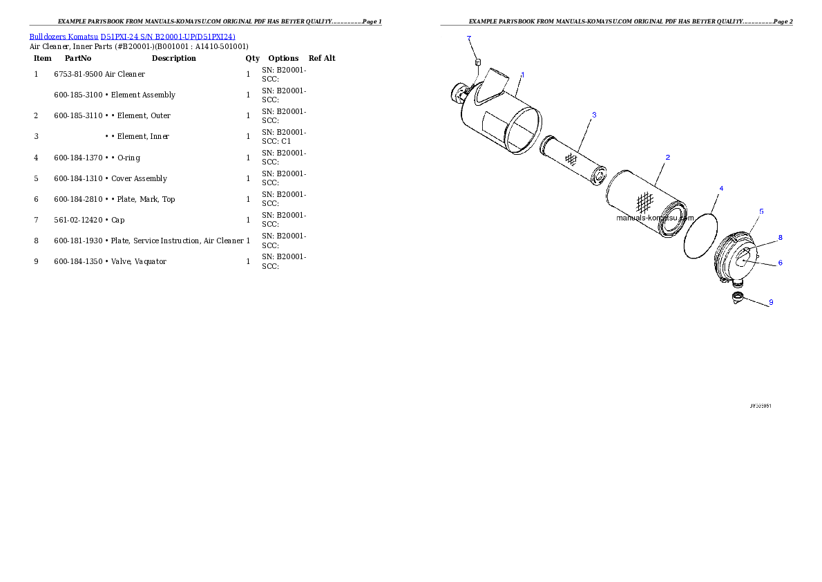Protected: D51PXI-24 S/N B20001-UP Partsbook