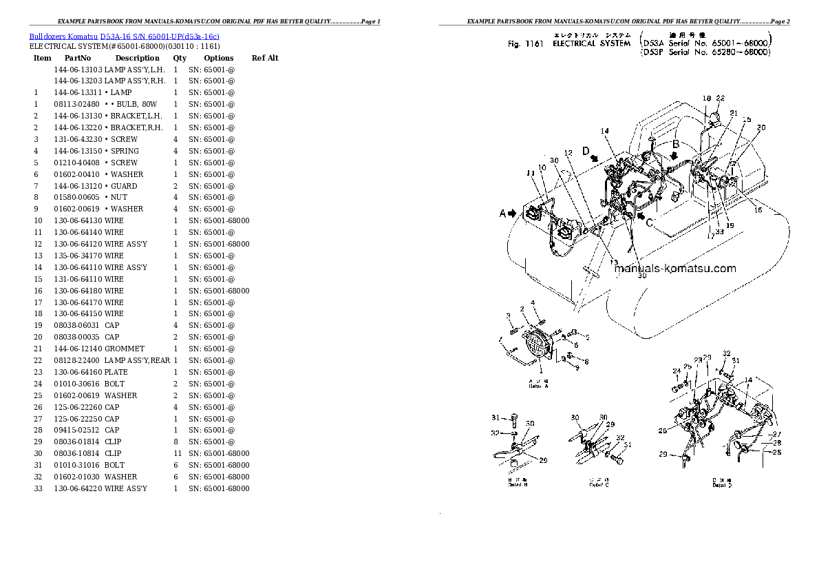 Protected: D53A-16 S/N 65001-UP Partsbook