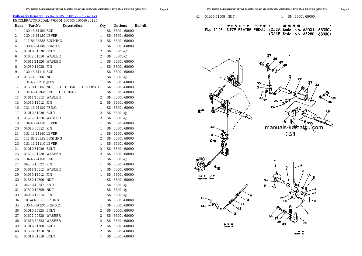 Protected: D53A-16 S/N 65001-UP Partsbook