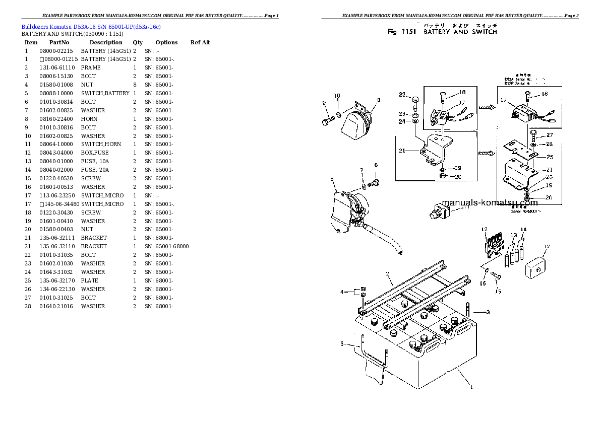 Protected: D53A-16 S/N 65001-UP Partsbook