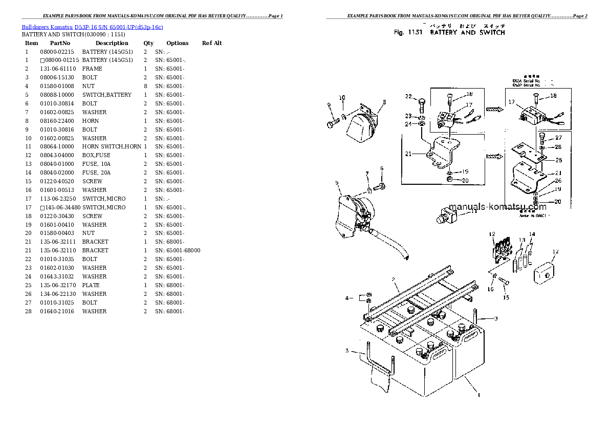 Protected: D53P-16 S/N 65001-UP Partsbook