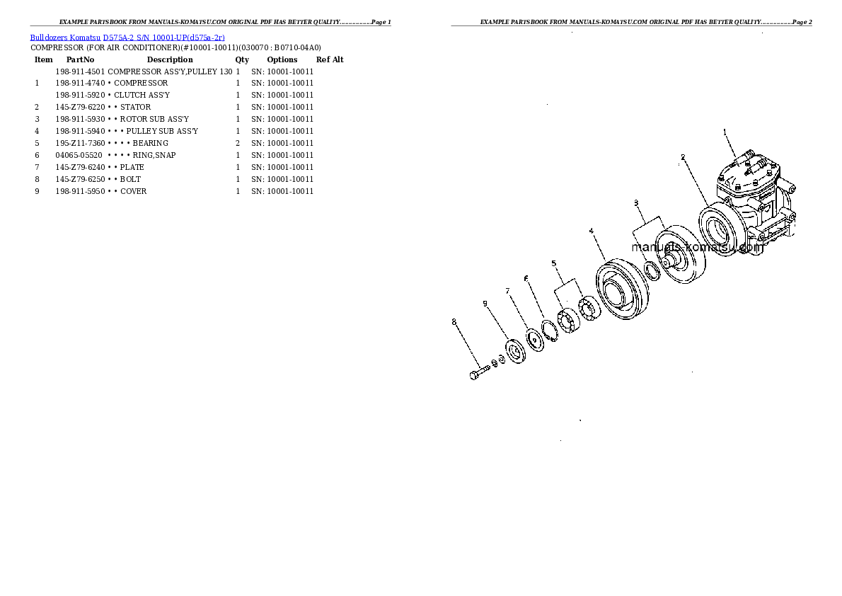 Protected: D575A-2 S/N 10001-UP Partsbook
