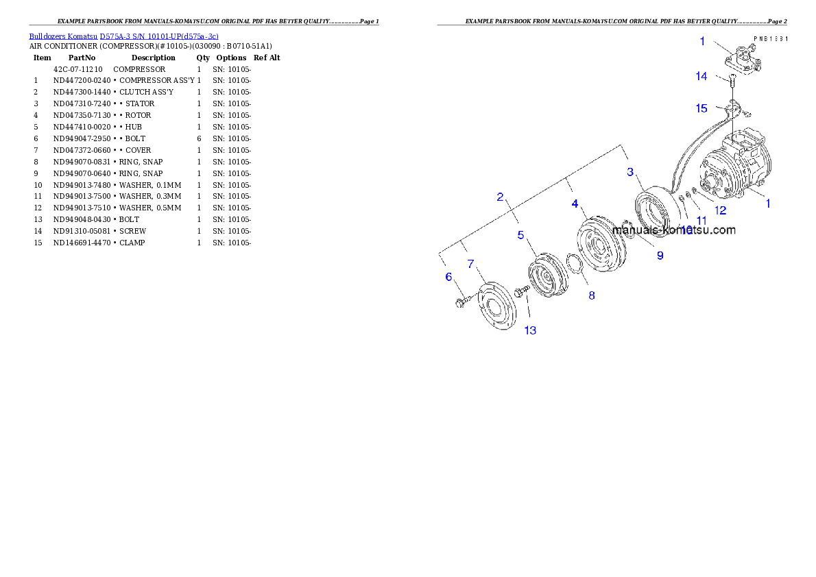 Protected: D575A-3 S/N 10101-UP Partsbook