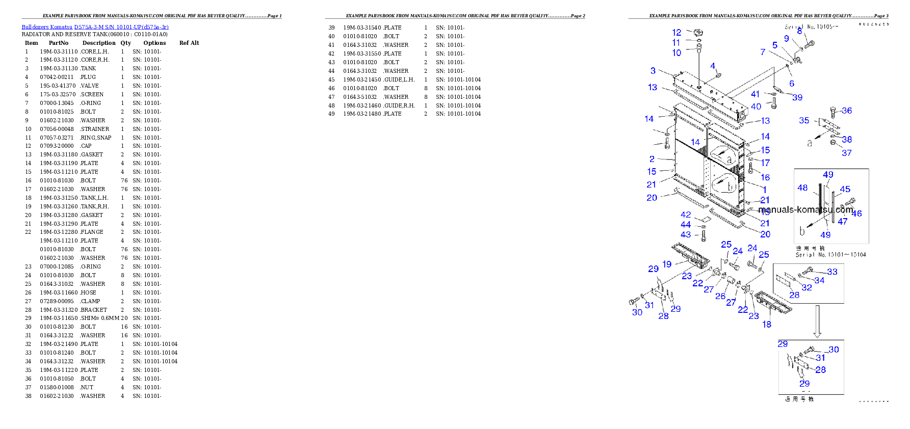Protected: D575A-3-M S/N 10101-UP Partsbook