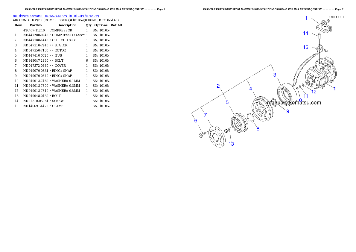 Protected: D575A-3-M S/N 10101-UP Partsbook