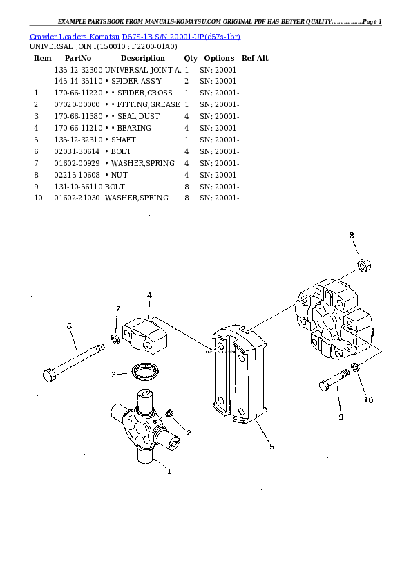 Protected: D57S-1B S/N 20001-UP Partsbook