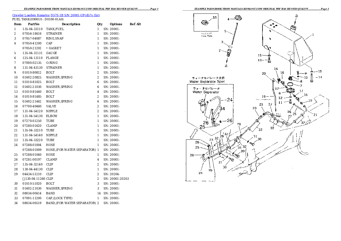 Protected: D57S-1B S/N 20001-UP Partsbook