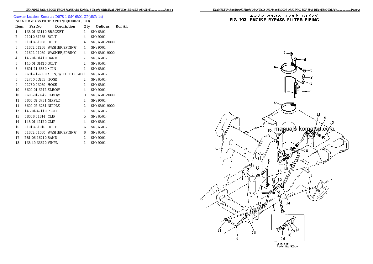 D57S-1 S/N 6501-UP Partsbook