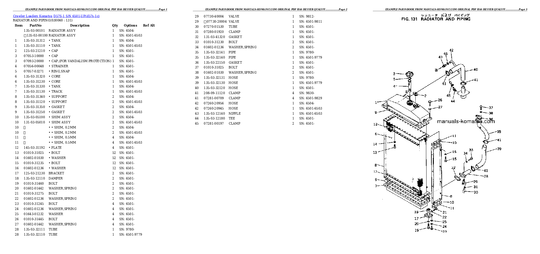 Protected: D57S-1 S/N 6501-UP Partsbook