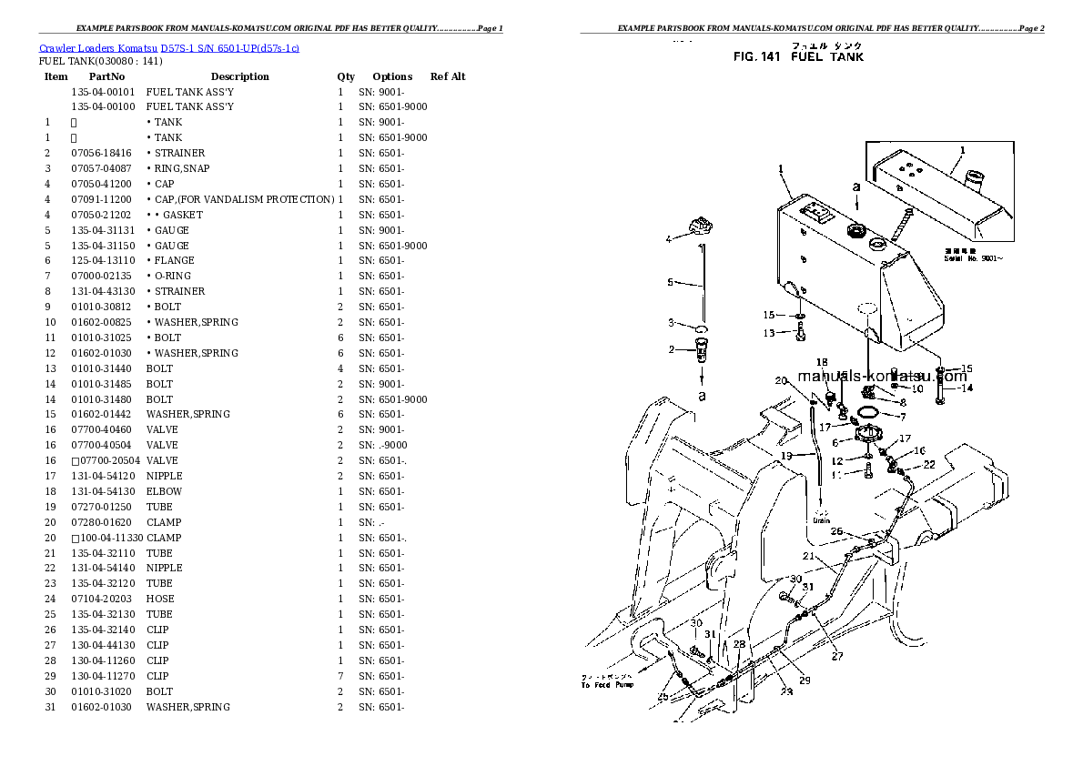 Protected: D57S-1 S/N 6501-UP Partsbook