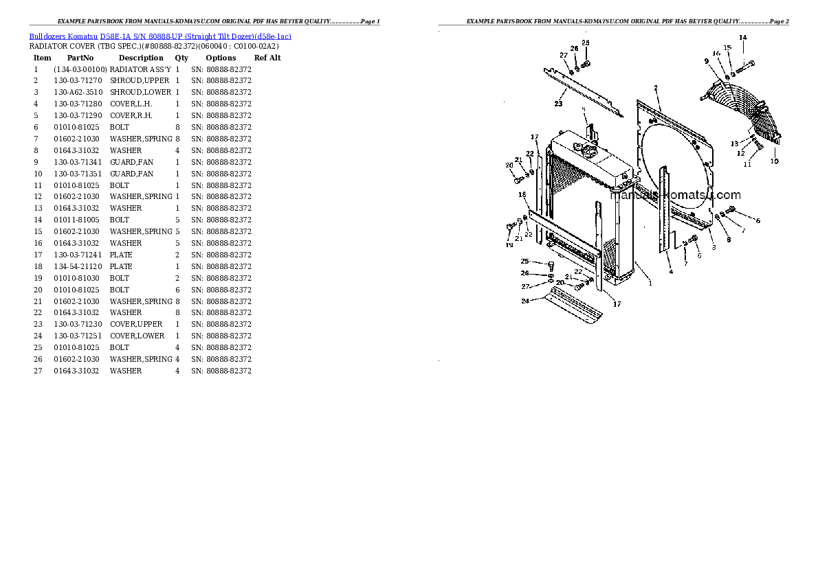 Protected: D58E-1A S/N 80888-UP (Straight Tilt Dozer) Partsbook