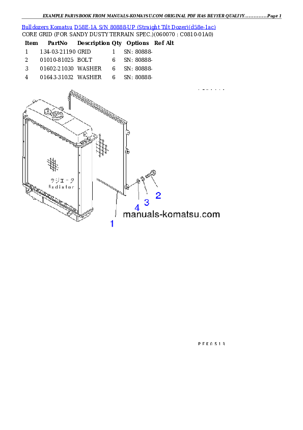 Protected: D58E-1A S/N 80888-UP (Straight Tilt Dozer) Partsbook