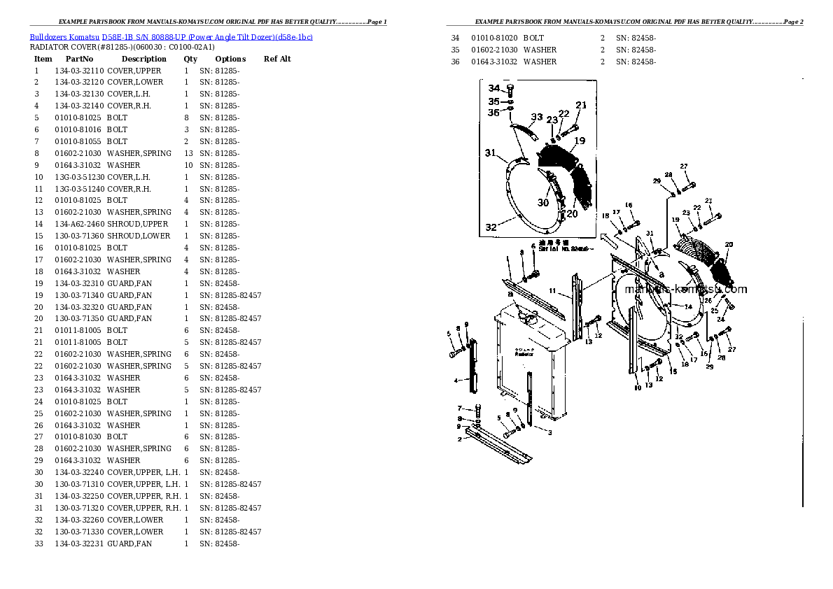 Protected: D58E-1B S/N 80888-UP (Power Angle Tilt Dozer) Partsbook