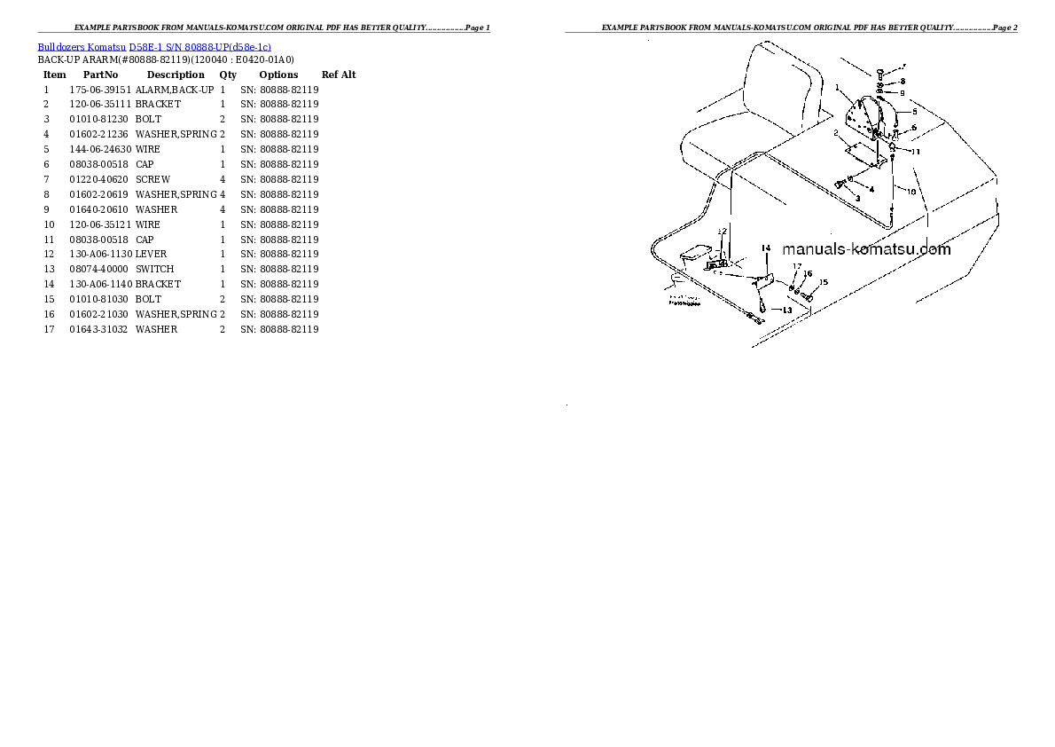 Protected: D58E-1 S/N 80888-UP Partsbook