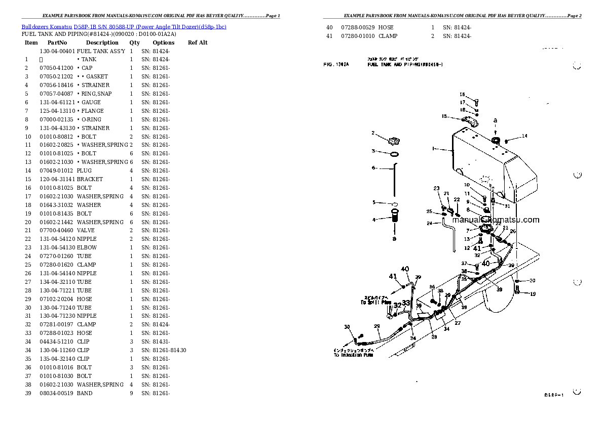 Protected: D58P-1B S/N 80588-UP (Power Angle Tilt Dozer) Partsbook