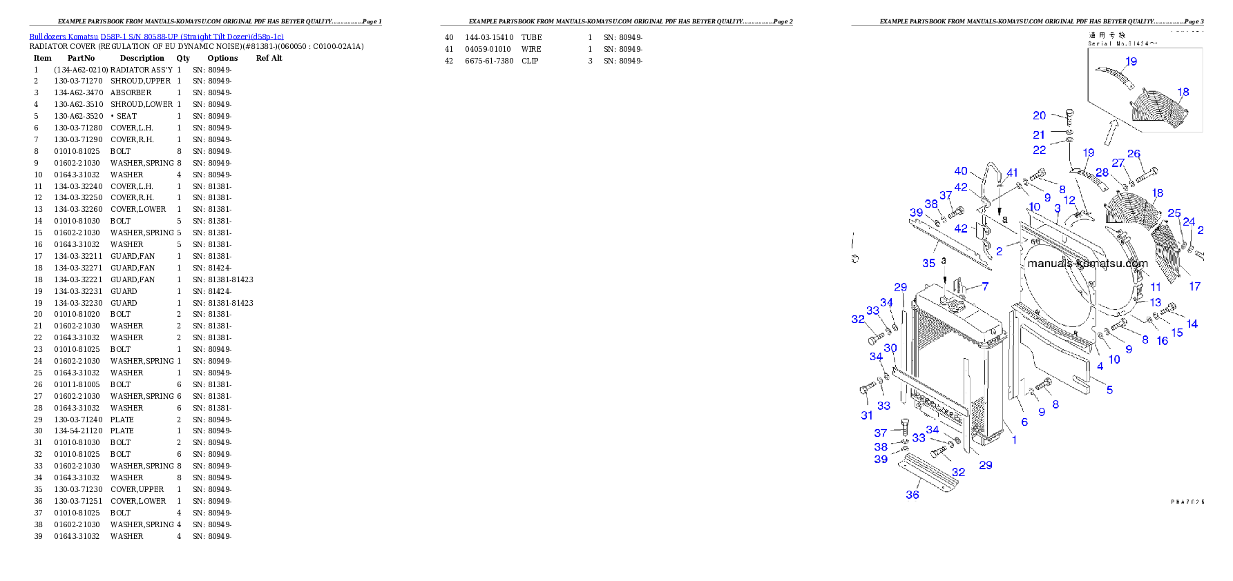 Protected: D58P-1 S/N 80588-UP (Straight Tilt Dozer) Partsbook
