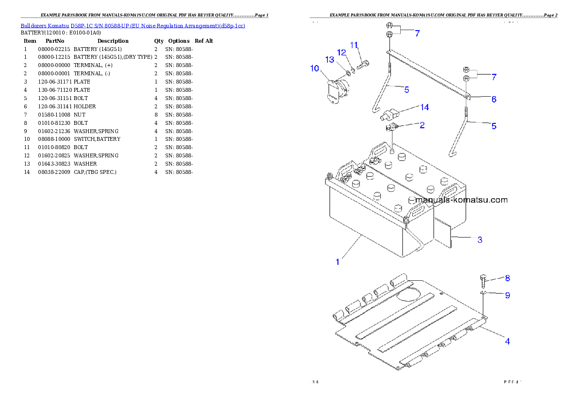 Protected: D58P-1C S/N 80588-UP (EU Noise Regulation Arrangement) Partsbook