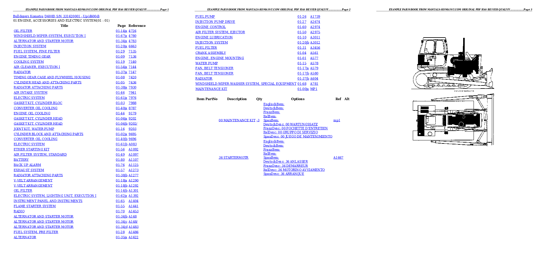 D600D S/N 331620001 - Up Partsbook