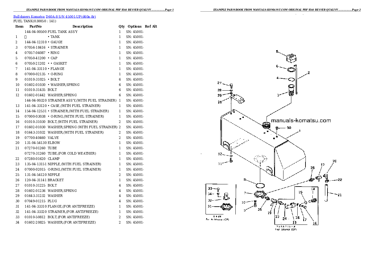 Protected: D60A-8 S/N 45001-UP Partsbook