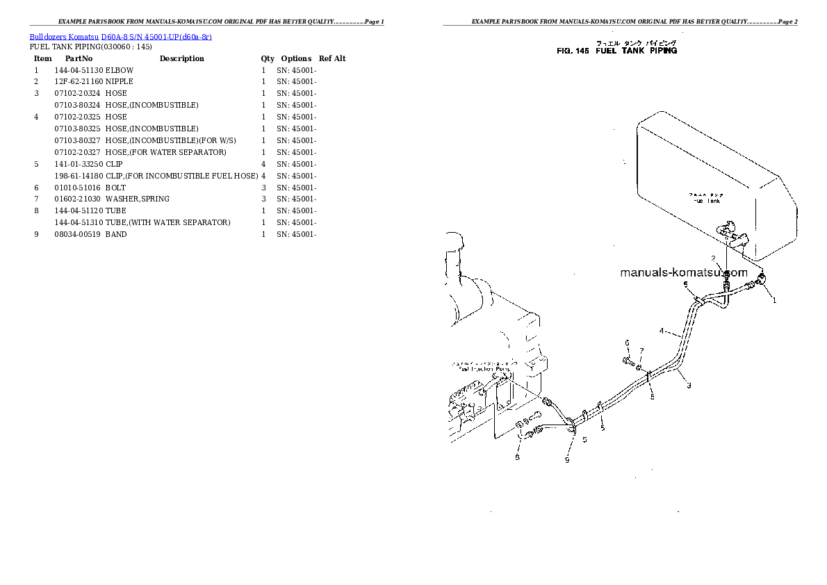 Protected: D60A-8 S/N 45001-UP Partsbook